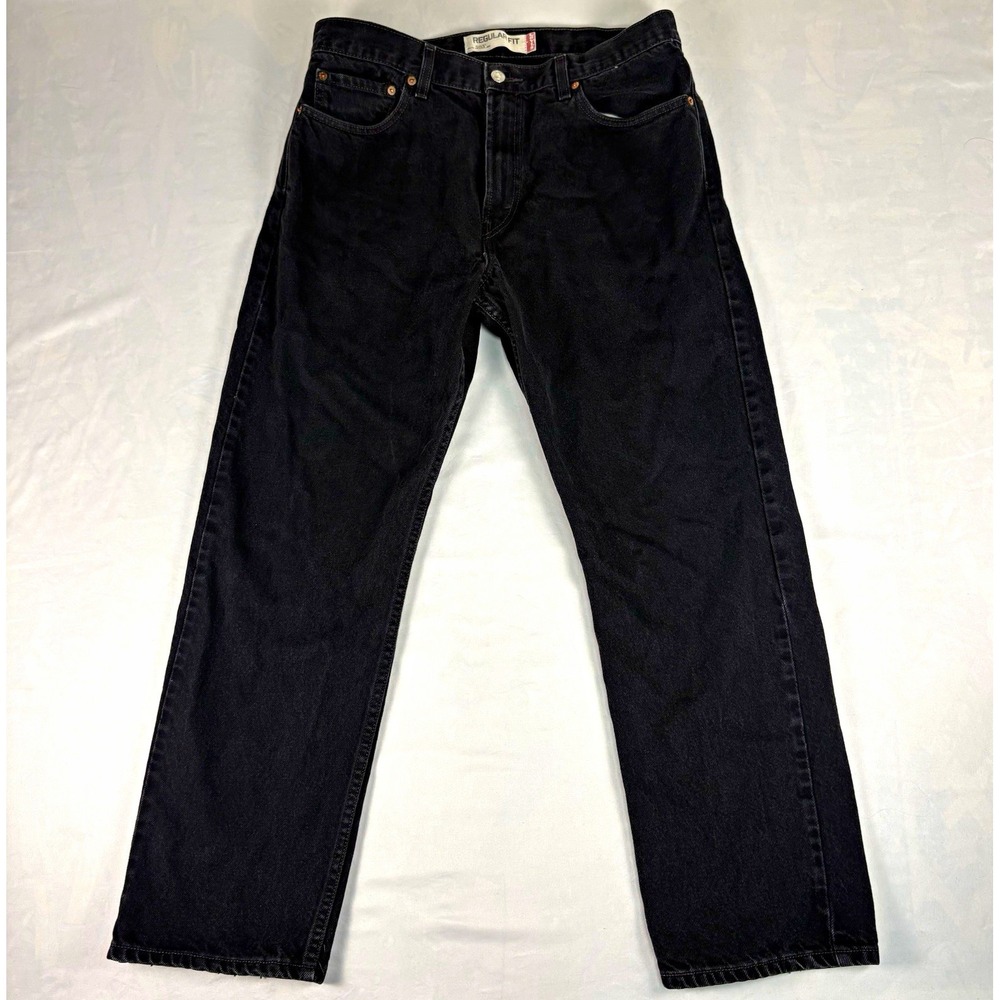 Vintage Levi's 505 Regular Fit Jeans Men's 34x28.5 Black Straight Leg Y2K